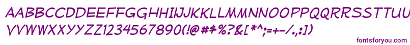 MufferawrgItalic Font – Purple Fonts on White Background