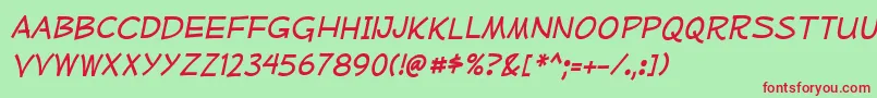 fuente MufferawrgItalic – Fuentes Rojas Sobre Fondo Verde