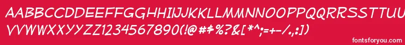 MufferawrgItalic Font – White Fonts on Red Background
