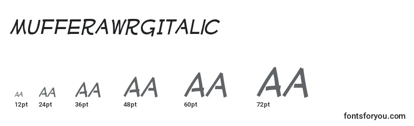 Размеры шрифта MufferawrgItalic