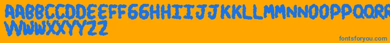 Turds Font – Blue Fonts on Orange Background