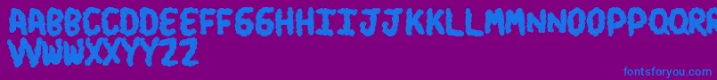 Turds Font – Blue Fonts on Purple Background