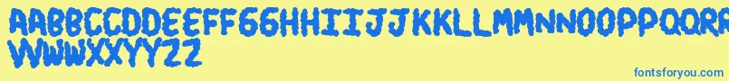 Turds Font – Blue Fonts on Yellow Background