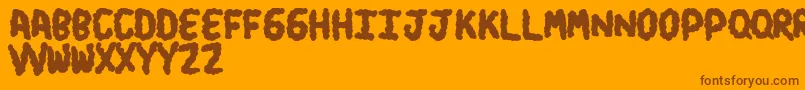 Turds Font – Brown Fonts on Orange Background