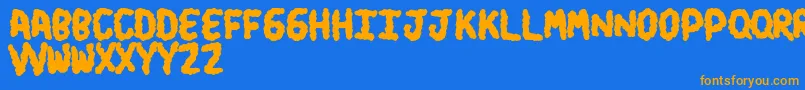 Turds Font – Orange Fonts on Blue Background
