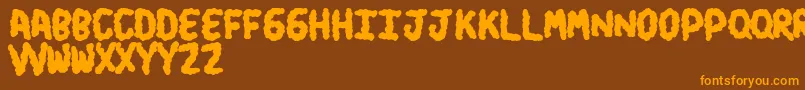 Turds Font – Orange Fonts on Brown Background