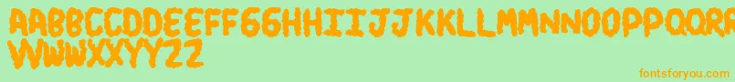 Turds Font – Orange Fonts on Green Background