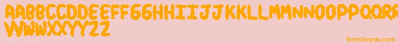 Turds Font – Orange Fonts on Pink Background