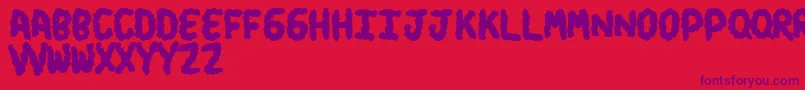 Turds Font – Purple Fonts on Red Background