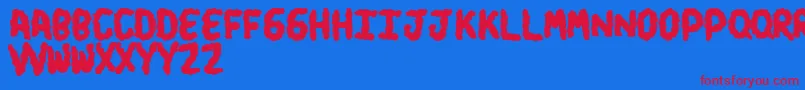 Turds Font – Red Fonts on Blue Background