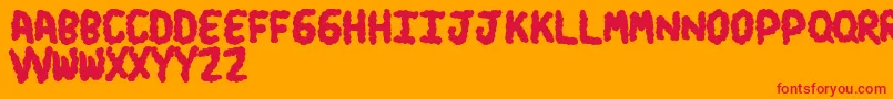 Turds Font – Red Fonts on Orange Background