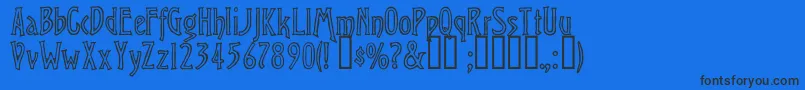 ChiseledOpen Font – Black Fonts on Blue Background