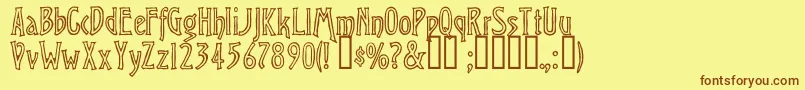 ChiseledOpen Font – Brown Fonts on Yellow Background