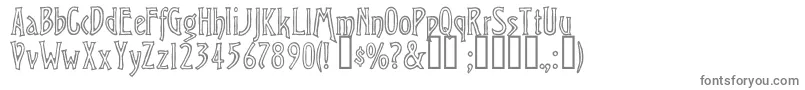 フォントChiseledOpen – 白い背景に灰色の文字