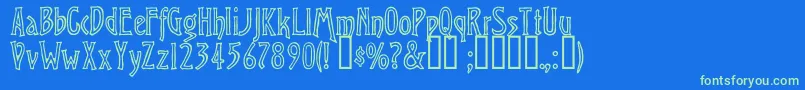 ChiseledOpen Font – Green Fonts on Blue Background