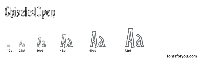 Größen der Schriftart ChiseledOpen