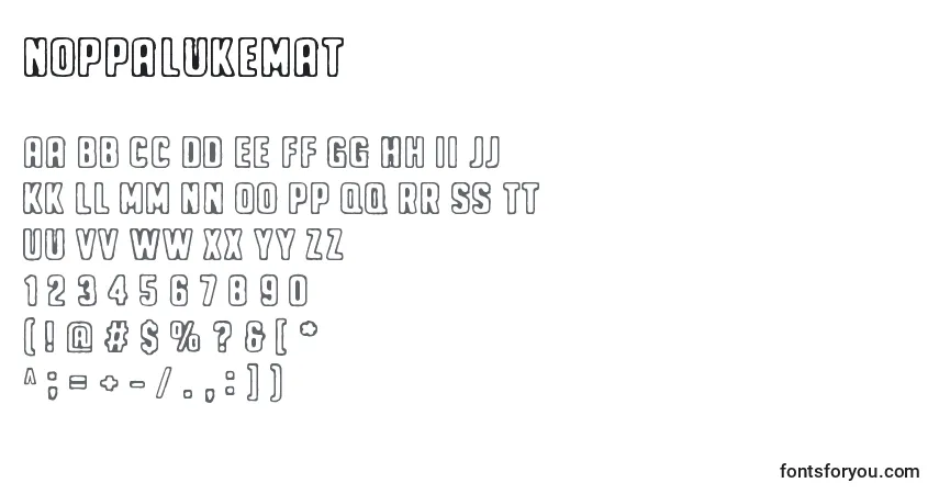 Czcionka Noppalukemat – alfabet, cyfry, specjalne znaki