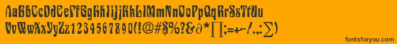 SiegfriedDb-fontti – mustat fontit oranssilla taustalla