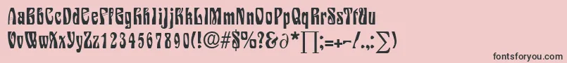 フォントSiegfriedDb – ピンクの背景に黒い文字
