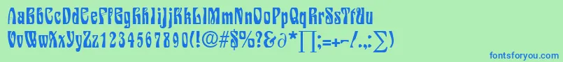 SiegfriedDb Font – Blue Fonts on Green Background