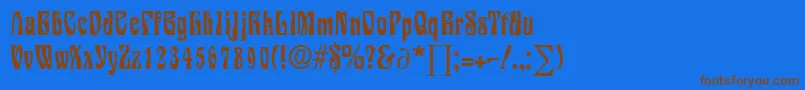 SiegfriedDb Font – Brown Fonts on Blue Background