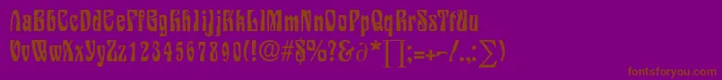 フォントSiegfriedDb – 紫色の背景に茶色のフォント