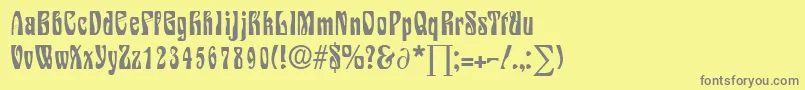 フォントSiegfriedDb – 黄色の背景に灰色の文字