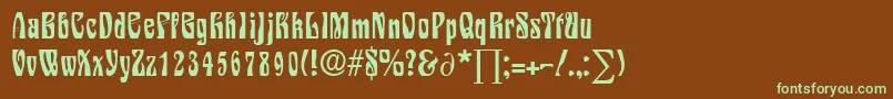 SiegfriedDb Font – Green Fonts on Brown Background