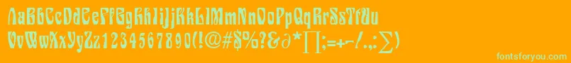 Шрифт SiegfriedDb – зелёные шрифты на оранжевом фоне