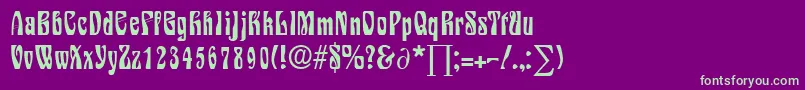 SiegfriedDb-fontti – vihreät fontit violetilla taustalla