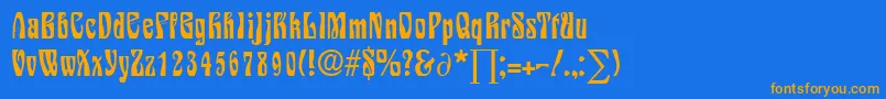 SiegfriedDb Font – Orange Fonts on Blue Background