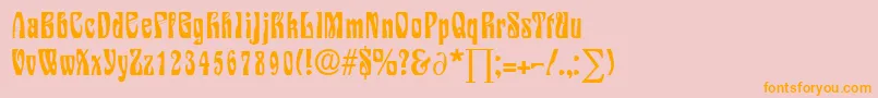 SiegfriedDb Font – Orange Fonts on Pink Background