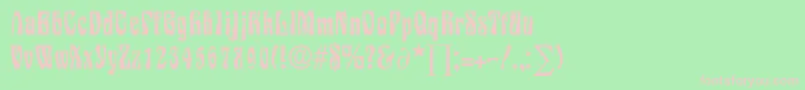 Fonte SiegfriedDb – fontes rosa em um fundo verde