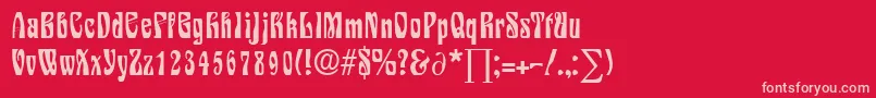 SiegfriedDb-Schriftart – Rosa Schriften auf rotem Hintergrund