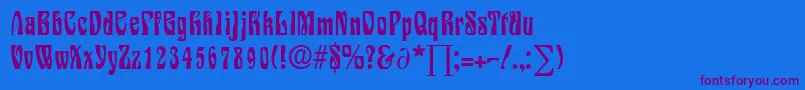 SiegfriedDb Font – Purple Fonts on Blue Background
