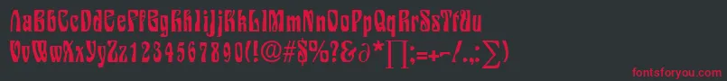 フォントSiegfriedDb – 黒い背景に赤い文字