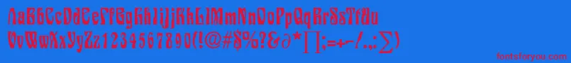 SiegfriedDb Font – Red Fonts on Blue Background