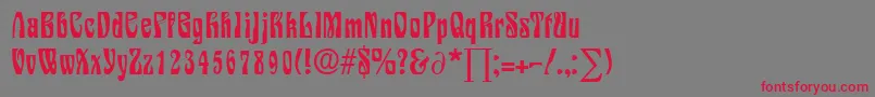 SiegfriedDb Font – Red Fonts on Gray Background