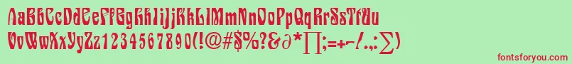 SiegfriedDb Font – Red Fonts on Green Background