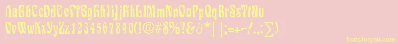 SiegfriedDb-Schriftart – Gelbe Schriften auf rosa Hintergrund