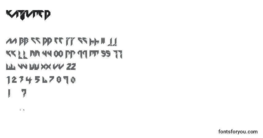 Шрифт Katfyred – алфавит, цифры, специальные символы