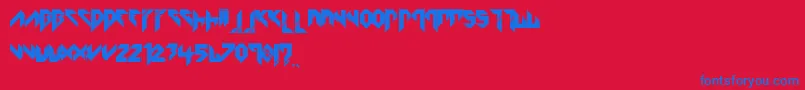 Katfyred Font – Blue Fonts on Red Background