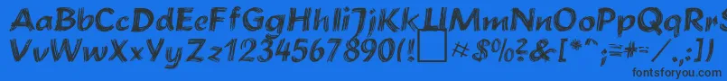 BrushstrokePlain Font – Black Fonts on Blue Background