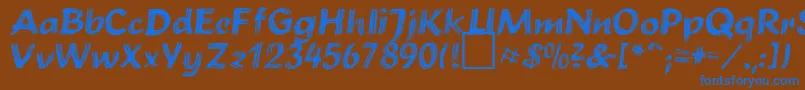BrushstrokePlain Font – Blue Fonts on Brown Background