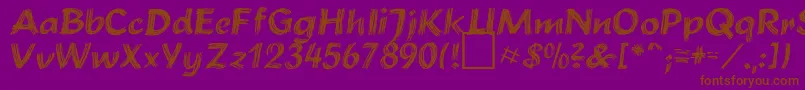 BrushstrokePlain Font – Brown Fonts on Purple Background