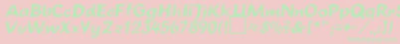 BrushstrokePlain-Schriftart – Grüne Schriften auf rosa Hintergrund