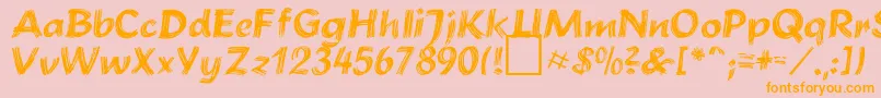 BrushstrokePlain-Schriftart – Orangefarbene Schriften auf rosa Hintergrund