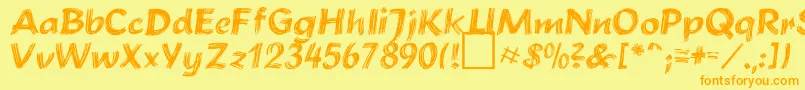 BrushstrokePlain Font – Orange Fonts on Yellow Background