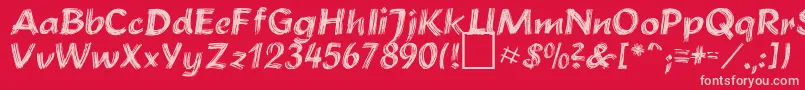 BrushstrokePlain-Schriftart – Rosa Schriften auf rotem Hintergrund