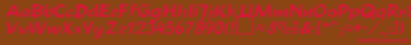 BrushstrokePlain Font – Red Fonts on Brown Background